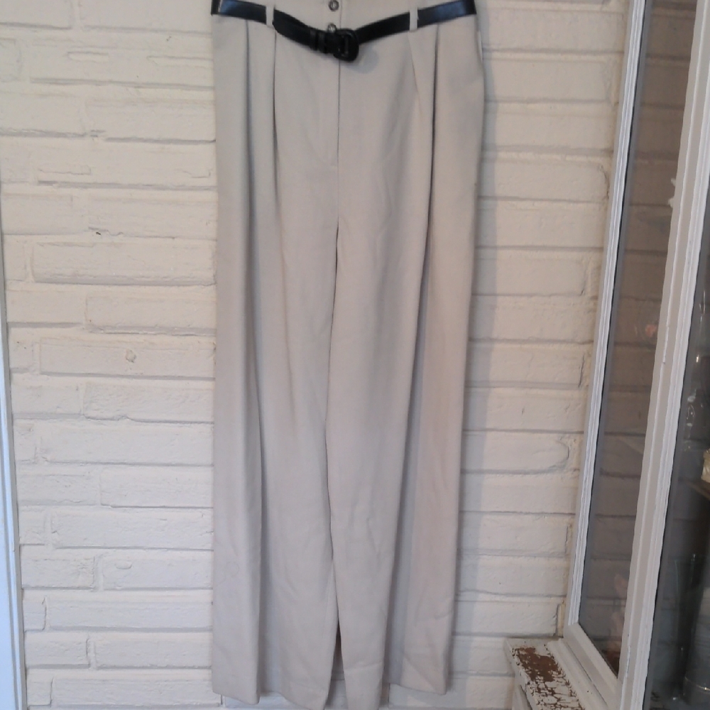 Jones New York Cream Wide-Leg Trousers